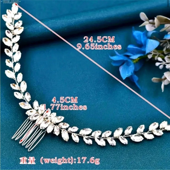 Luxury Bridal Crystal Hair Piece Comb - Picture 3 of 10